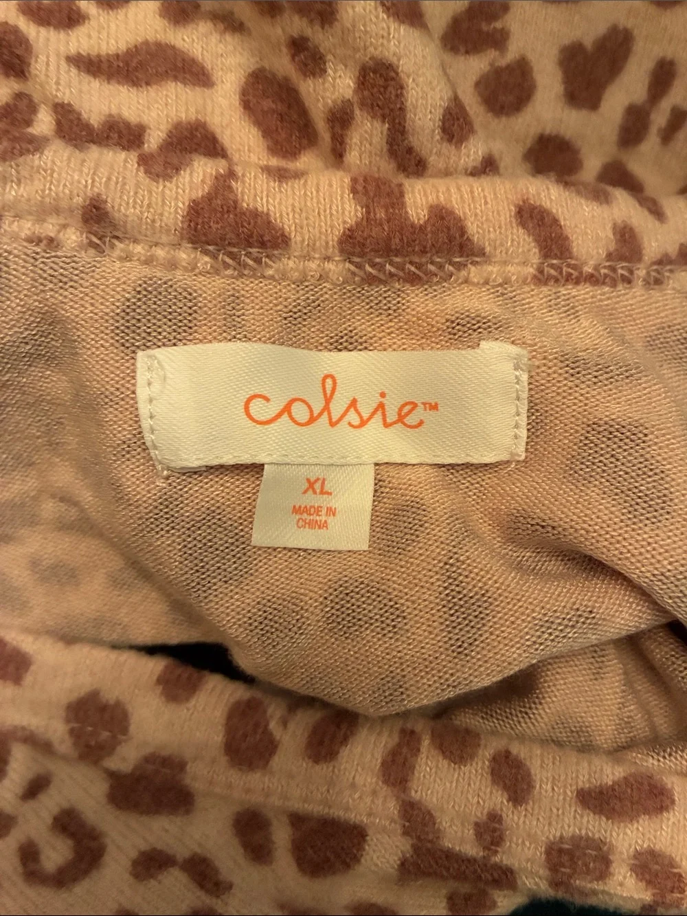 Colsie Womens Pajama Top XL Pink Leopard Print Sleep Tank New Lounge Cami